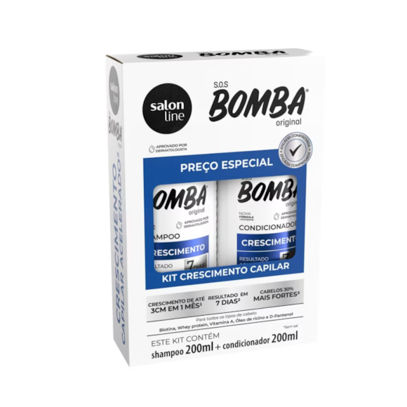Kit Shampoo e Condicionador SOS Bomba Original Salon Line 200ml