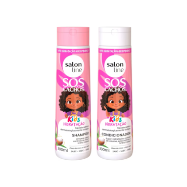 Kit Shampoo e Condicionador SOS Cachos Kids Hidratação Salon Line