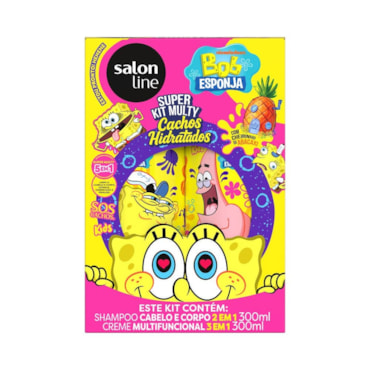 Kit Shampoo & Creme Multifuncional Salon Line Sos Kids Bob Esponja 300ml
