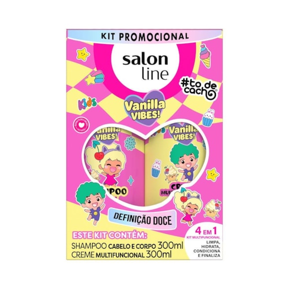 Kit Shampoo & Creme Multy Salon Line #Todecacho Kids Vanilla Definicao Doce
