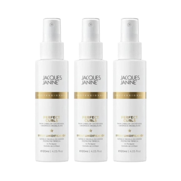 Kit Spray Umidificador Jacques Janine Perfect Curls 3 Unidade