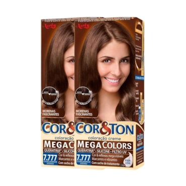 Kit Tintura Cor & Ton 7.777 Louro Marrom Intenso (2 Unidades)