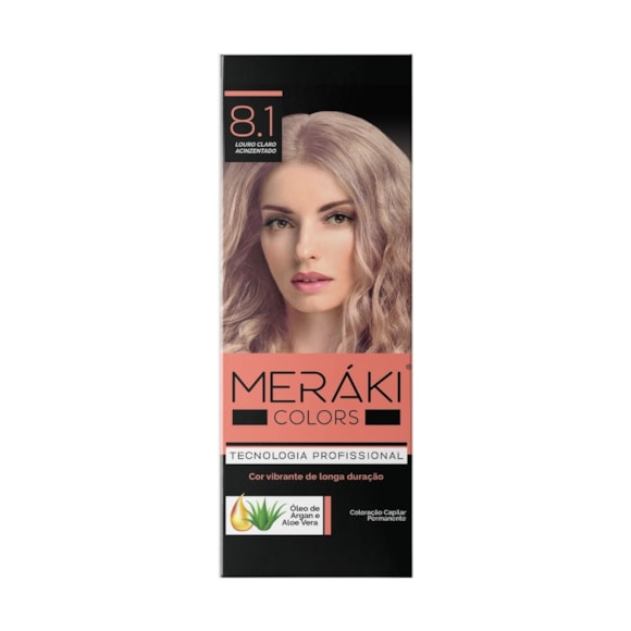 Kit Tintura Meráki Color Louro Claro Acinzentado 8.1 125gr