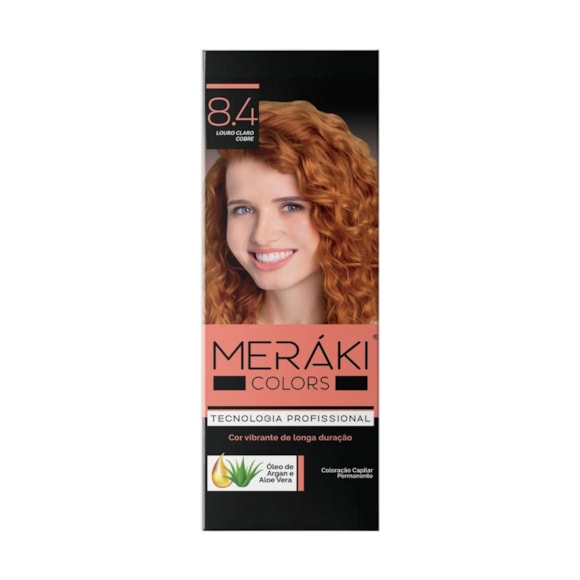 Kit Tintura Meráki Color Louro Claro Cobre 8.4 125gr