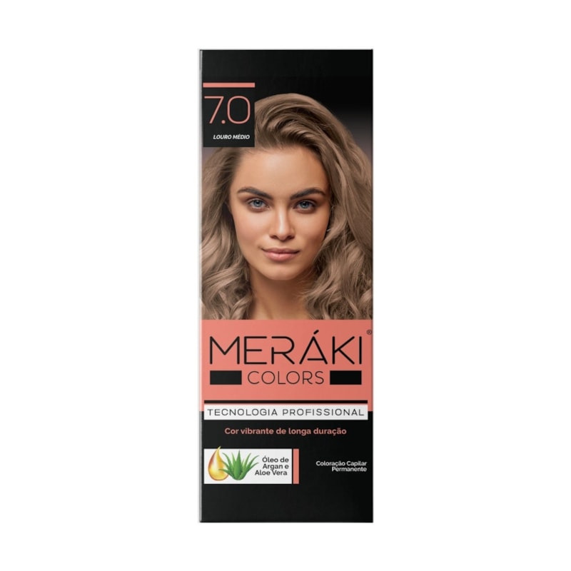 Kit Tintura Meráki Color Louro Médio 7.0 125gr