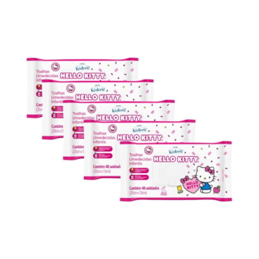 Kit Toalha Umedecida Minná Hello Kitty C/48 – 5 Unidades