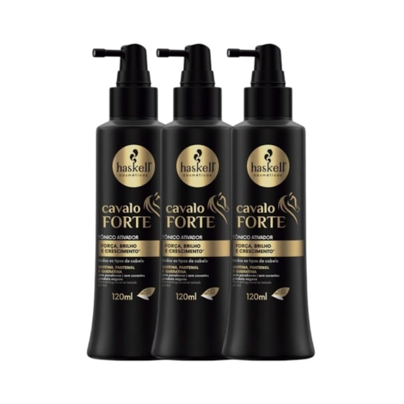 Kit Tônico Capilar Haskell Cavalo Forte 120ml 3 Unidades