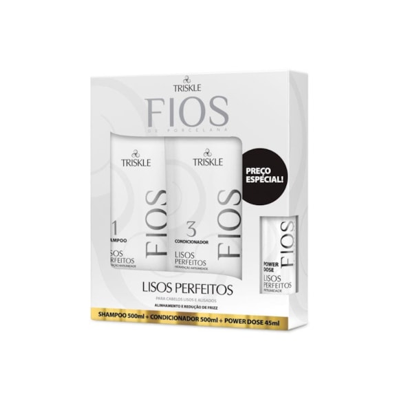 Kit  Triskle Fios De Porcelana Lisos Perfeitos 500ml