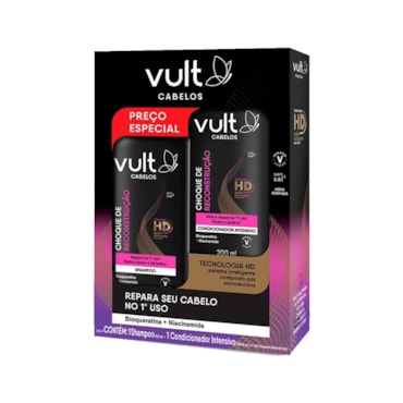 Kit Vult Shampoo 200ml + Condicionador 200ml Cabelos Choque de Reconstrução