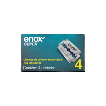 Lamina Barbear Duplo Fio Enox Super 4un