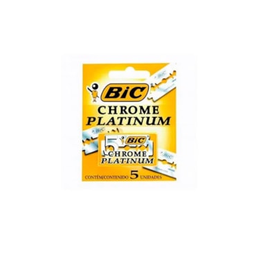 Lâmina de Barbear Bic Chrome Platinum c/5un