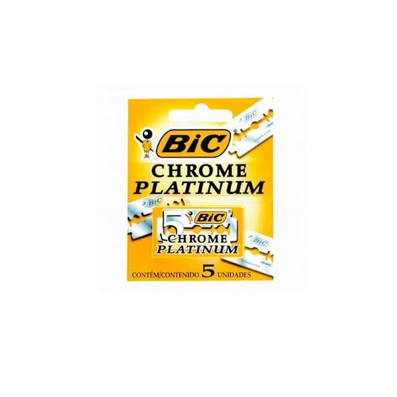 Lâmina de Barbear Bic Chrome Platinum c/5un