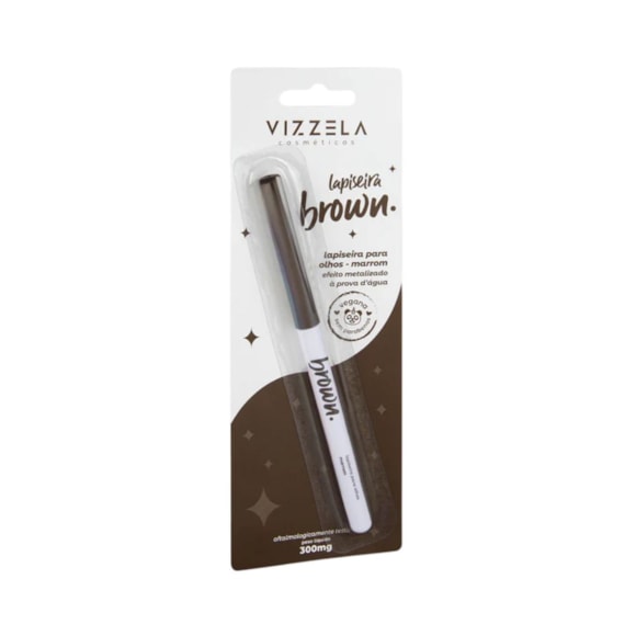 Lapiseira P/ Olhos Vizzela Marrom Efeito Metalizado