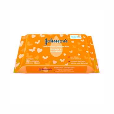 Lenço Umedecido Johnsons Baby Limpeza E Suavidade C/ 44Un