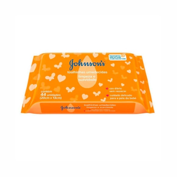 Lenço Umedecido Johnsons Baby Limpeza E Suavidade C/ 44Un