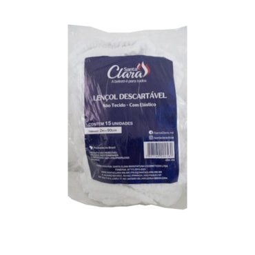 Lençol Descartável Santa Clara 2X0.90 Com Elástico com 15Un