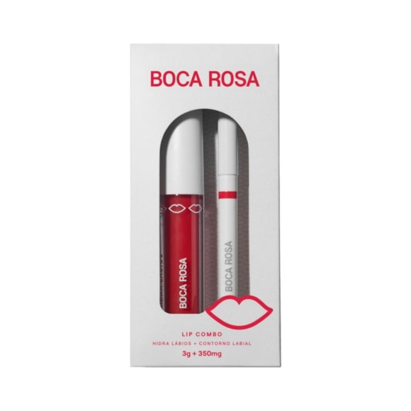 Lip Combo Boca Rosa Contorno Vermelho + Hidra Lábios Vermelho