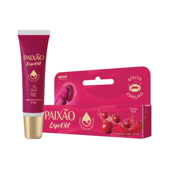 Lip Oil Paixão Cereja Pink 9ml