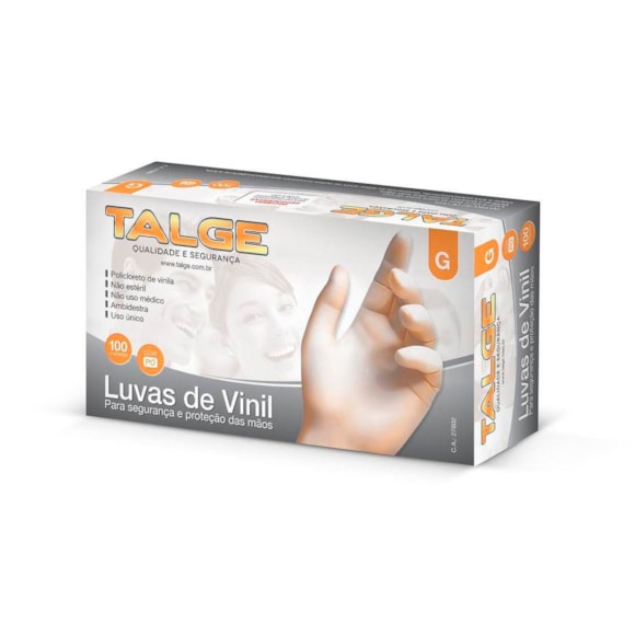Luva De Vinil Talge Com Po - Tam. G