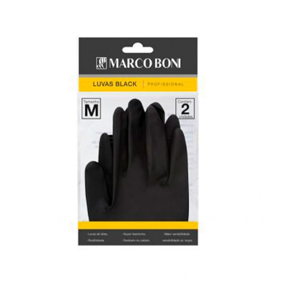 Luva Látex Marco Boni Black Profissional - 1 Par Tam. M 