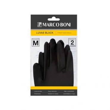 Luva Látex Marco Boni Black Profissional - 1 Par Tam. M