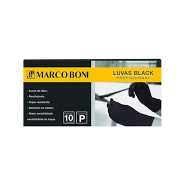 Luva Látex Marco Boni Black Profissional c/10un Tam. P