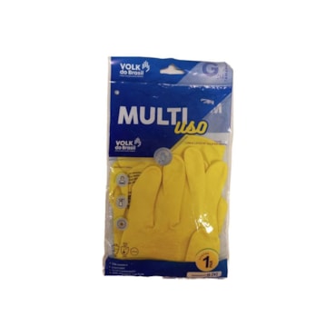 Luva Látex Multiuso Volk Amarela - Tam. G