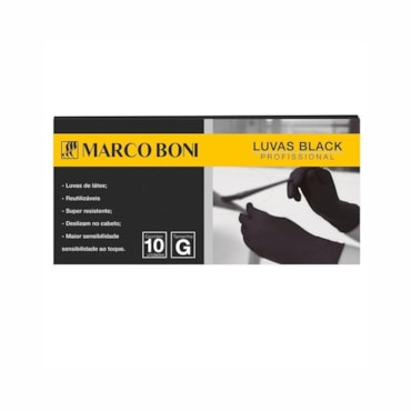 Luva Marco Boni Black c/10un Tam. G