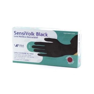Luva Nitrílica Volk Sensi Black c/50un Tam. P