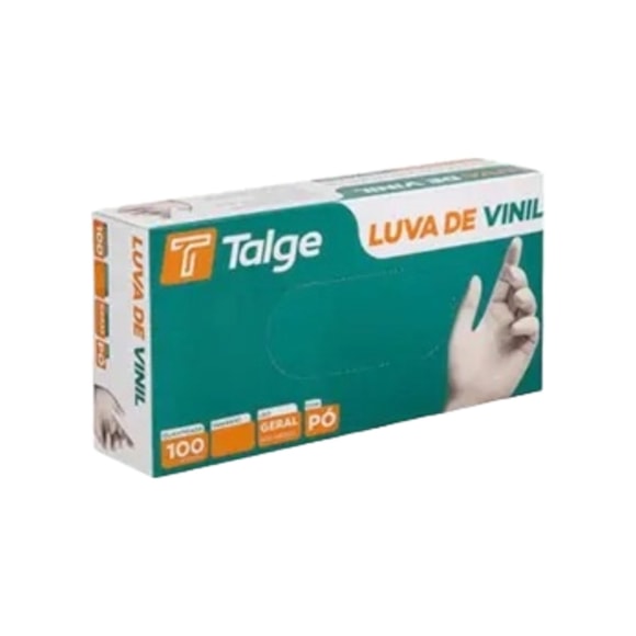 Luva Vinil Talge C/ Pó C/ 100 Unidades M