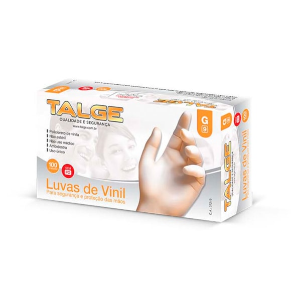 Luva Vinil Talge S/Po C/100 G 7216