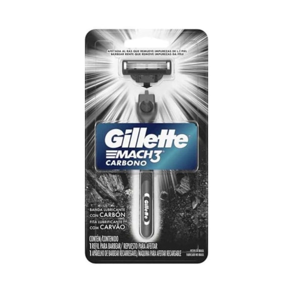 Mach3 Carbono Aparelho De Barbear Carvão Ativado Gillette