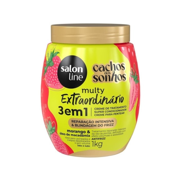 Máscara Capilar Salon Line Morango 3 Em 1 Multy Extraordinário 1kg
