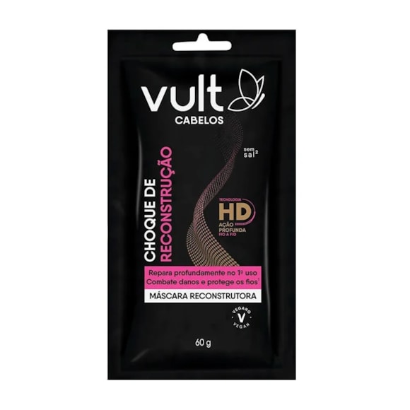 Máscara Capilar Vult Cabelos Choque De Reconstrução Sachê 60g