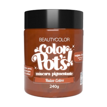 Máscara De Tratamento Capilar Beauty Color Pigment Pots Ruivo Cobre
