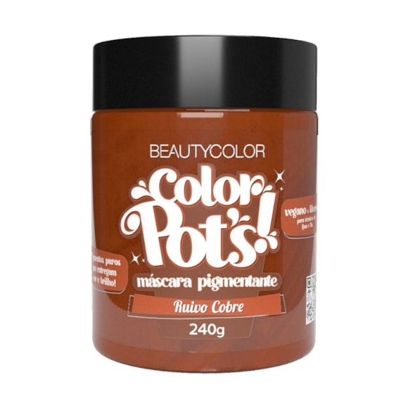 Máscara De Tratamento Capilar Beauty Color Pigment Pots Ruivo Cobre