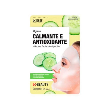 Máscara Facial Kiss Calmante Antiox Pepino