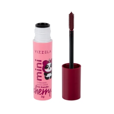 Máscara Mini Para Cílios Vizzela No Panda Cherry - Bordô