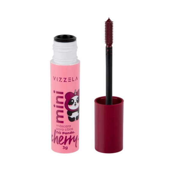 Máscara Mini Para Cílios Vizzela No Panda Cherry - Bordô