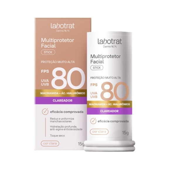Multiprotetor Stick Labotrat Dermo Sun Bege Claro FPS80 15g
