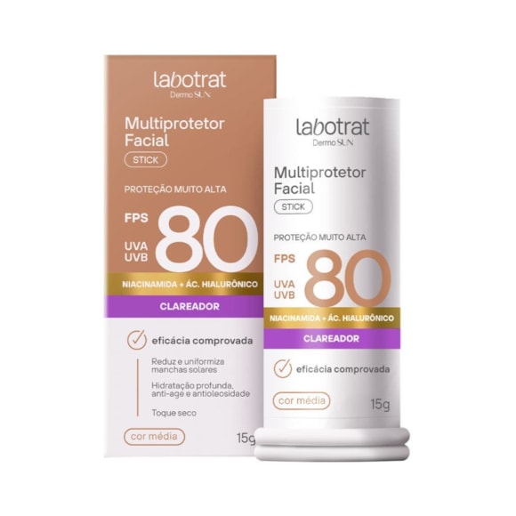 Multiprotetor Stick Labotrat Dermo Sun Bege Médio FPS80 15g