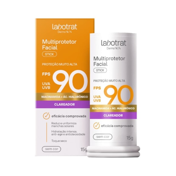 Multiprotetor Stick Labotrat Dermo Sun Incolor FPS90 15g