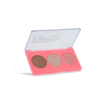 Paleta Contorno Iluminador Blush Dailus Pele De Milhões