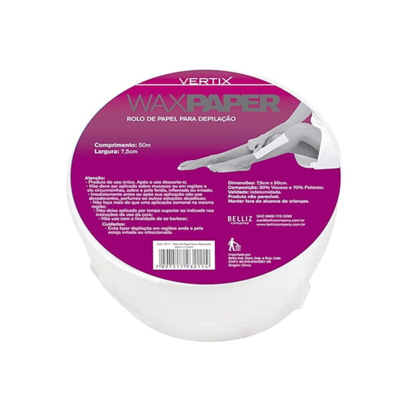 Papel Depilatório Vertix Rolo 50M
