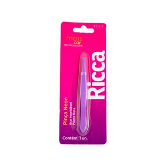 Pinça Ricca Inox Neon Reta