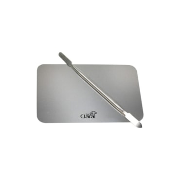 Placa Para Maquiagem Santa Clara Mini C/ Espátula Aco Inox 4525