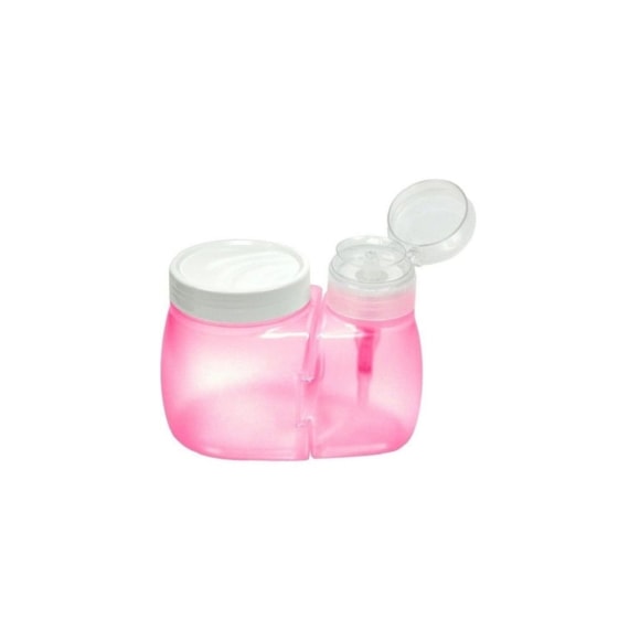 Porta Acetona 150ml Com Porta Algodão Santa Clara Rosa 