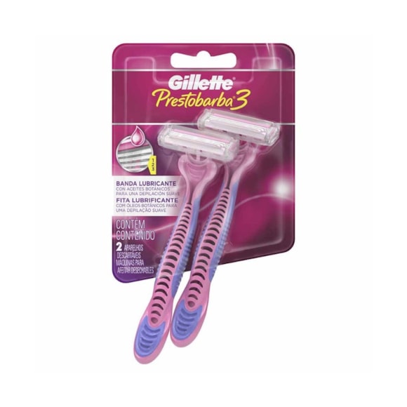 Prestobarba 3 Aparelho Para Depilação Feminino Remoção De Pelos Óleos Botânicos Kit 2 Unidades Gillette