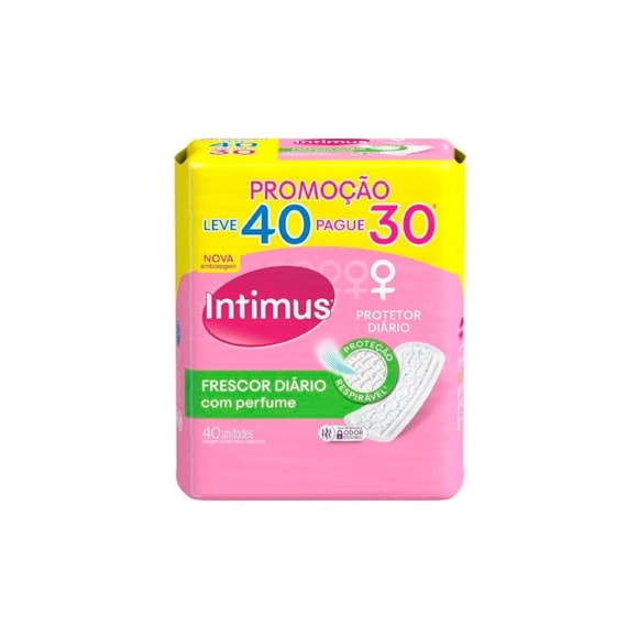 Protetor Diário Intimus sem Abas com perfume Pg35 Lv40