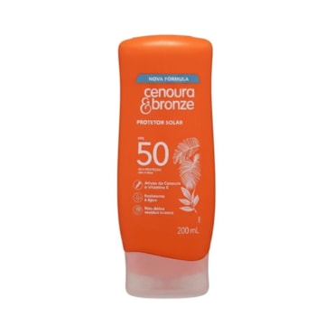 Protetor Solar Cenoura E Bronze FPS 50 200ml